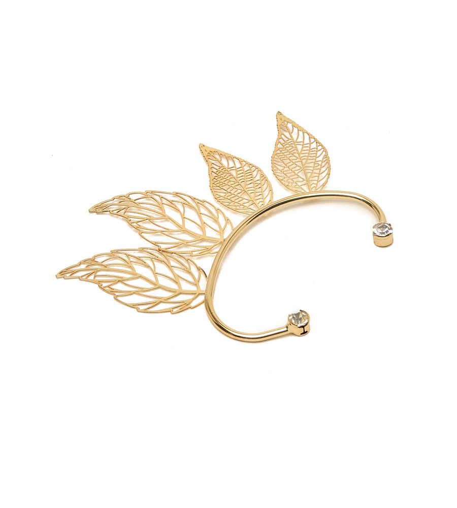 YouBella Fashion Jewellery Gold Plated Leaf Shape Earcuff Earring for Girls and Women - for Single Ear (Gold) (YBEAR_33133)